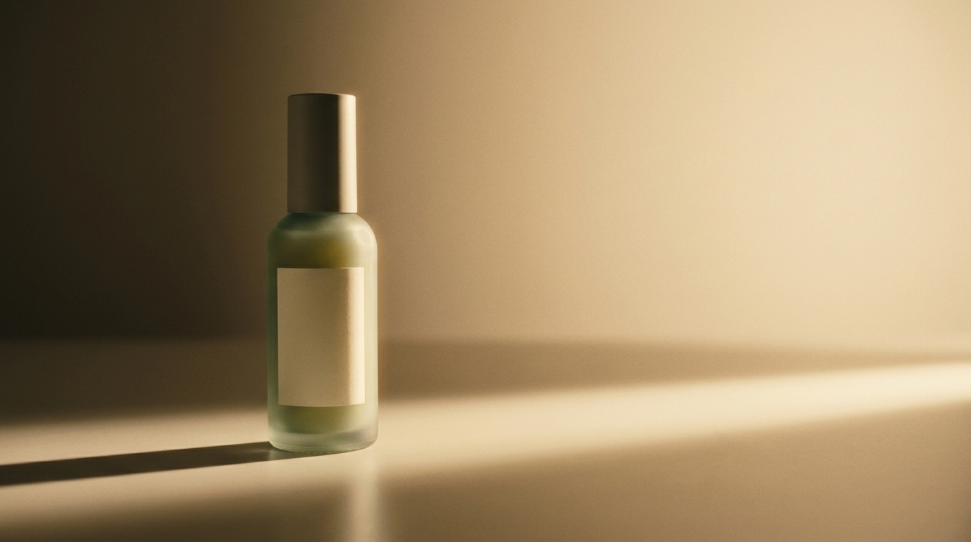 Clean studio skincare bottle.