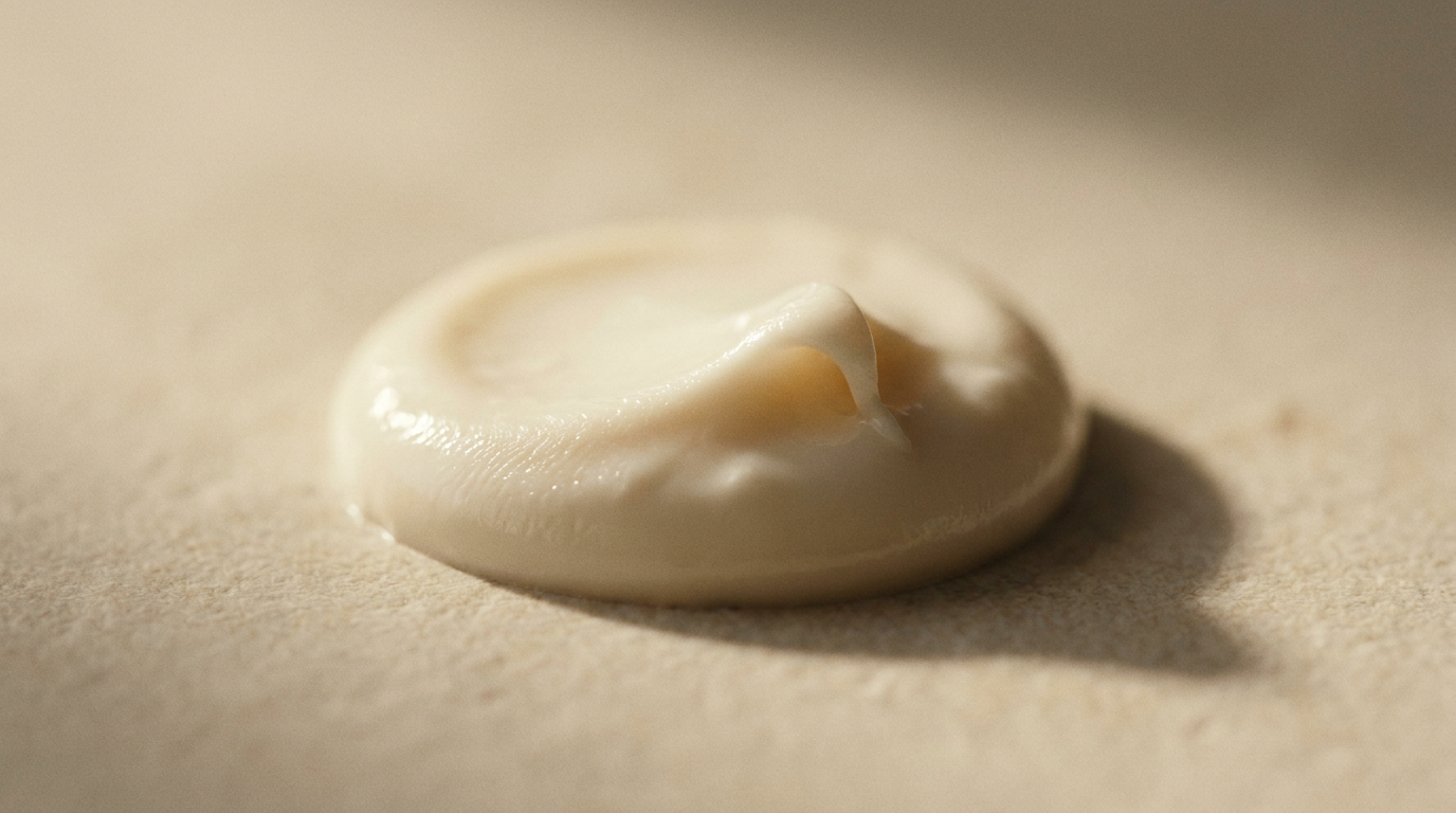 Cream texture macro from the skincare campaign.