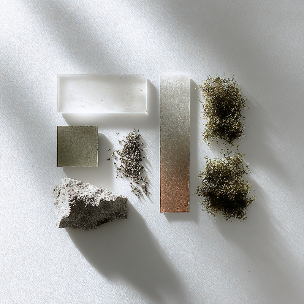Pigment flatlay composition.