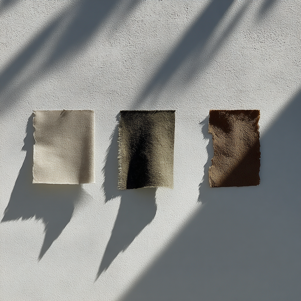 Fabric swatches material study.